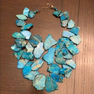 Turquoise blue statement necklace
